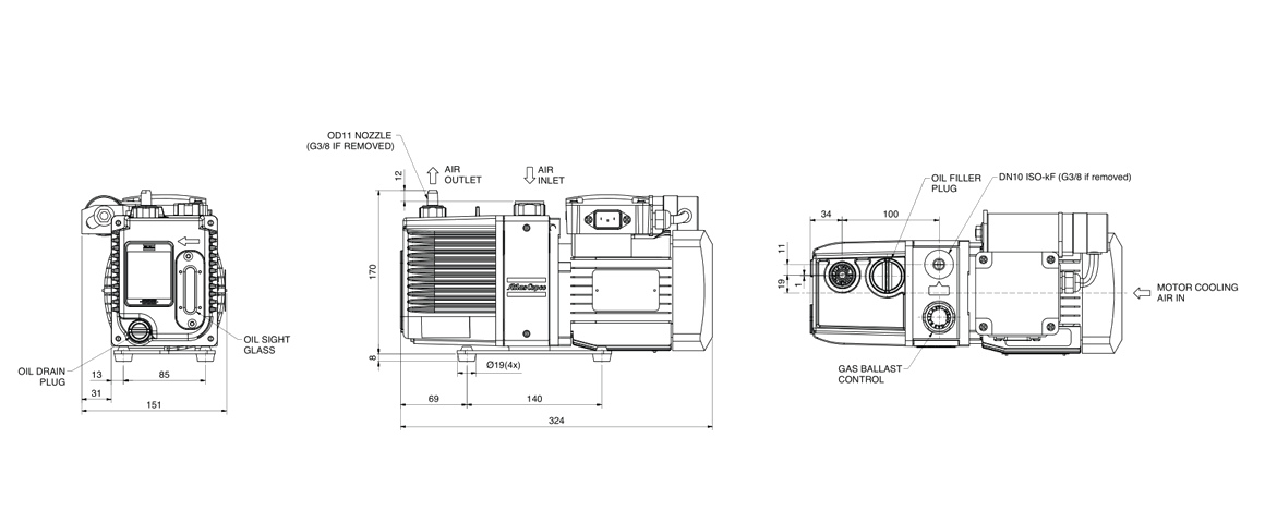 GVD 0.7双级旋片真空泵